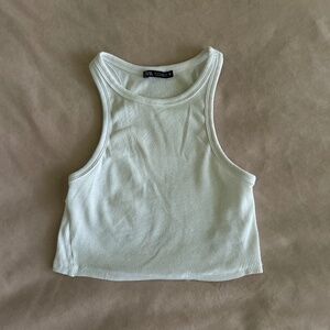 White cropped zara tank
